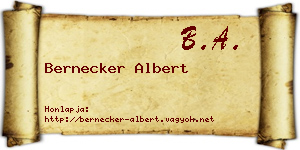 Bernecker Albert névjegykártya